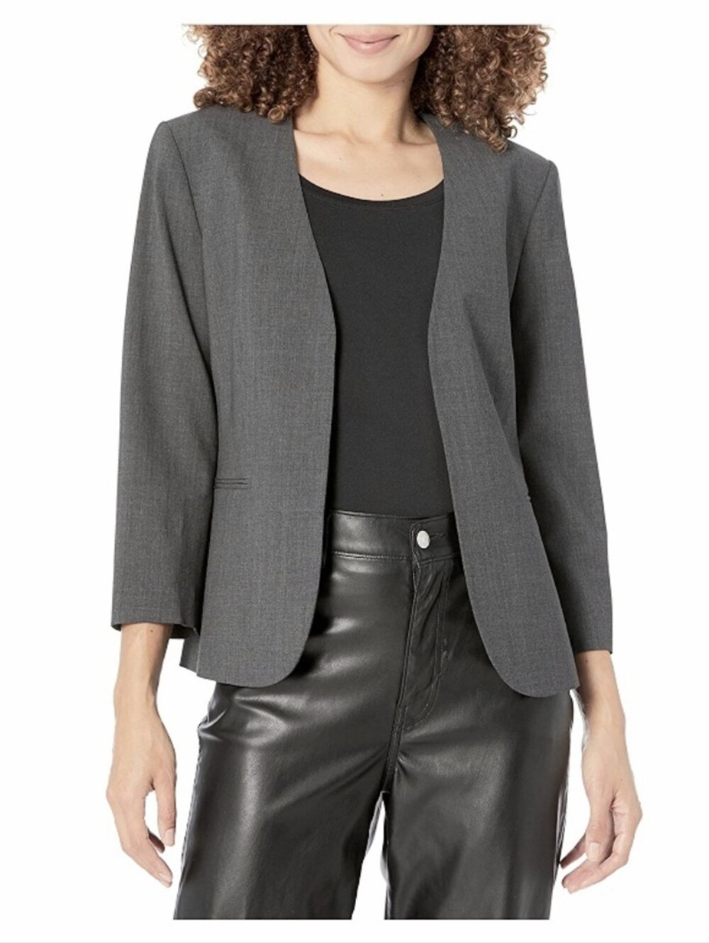 Theory Lindrayia Blazer in Traceable Wool Size 4 Dark Cement